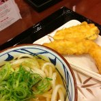 かけうどん(冷)とイカ天、茄子天