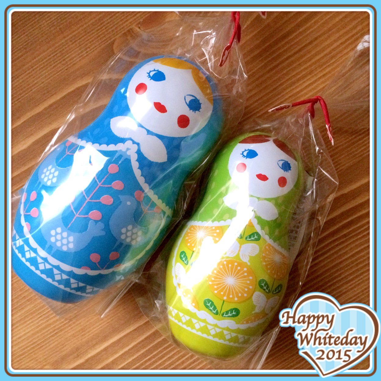 ホワイトデーは夫からこれをもらいました(•ᵕᴗᵕ•)水色のは義姉へ(´◡`๑) お揃い〜(⁎˃ᴗ˂⁎)