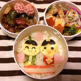 ひな祭り仕様の弁当 キャラ弁まとめ